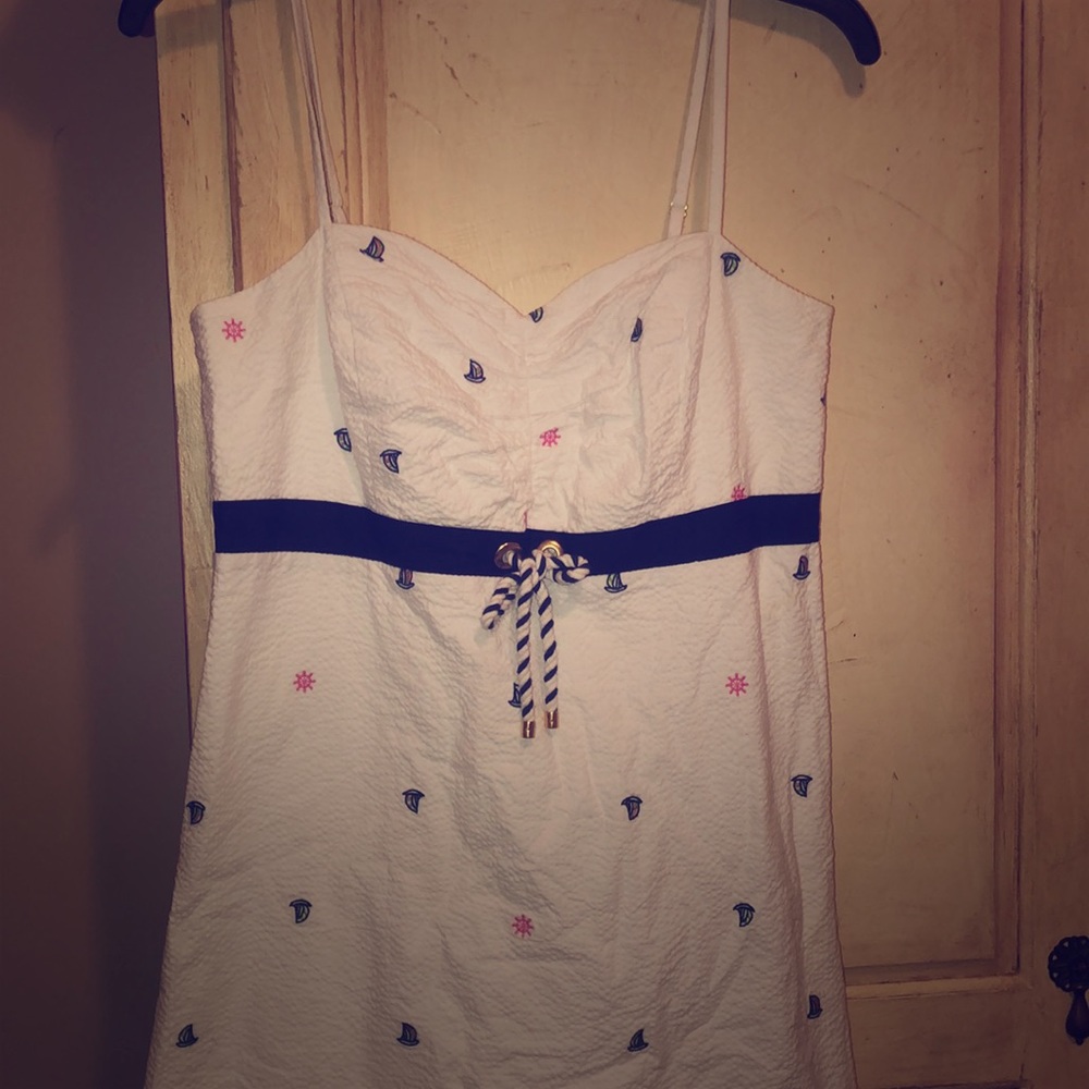 Lilly Pulitzer nautical seersucker sailboat dress